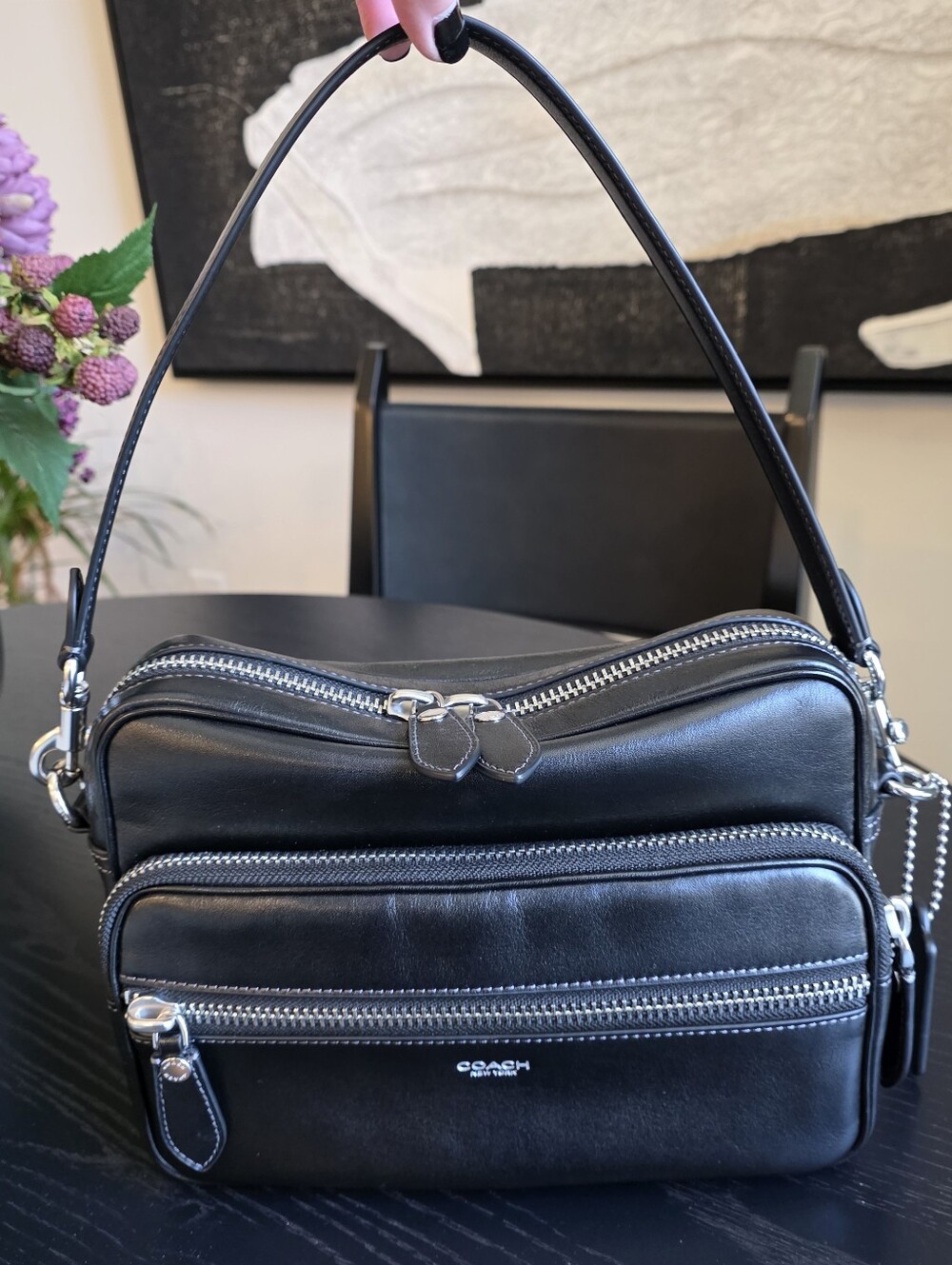Coach Black Leather Dakota
